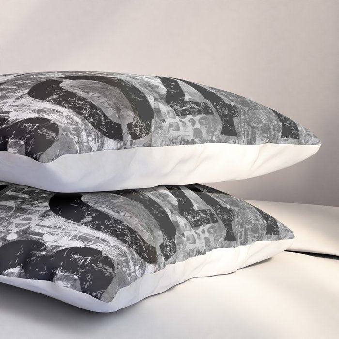 Urban Street Art Numbers And Text Fragments Pillow Sham Gallery Image 3