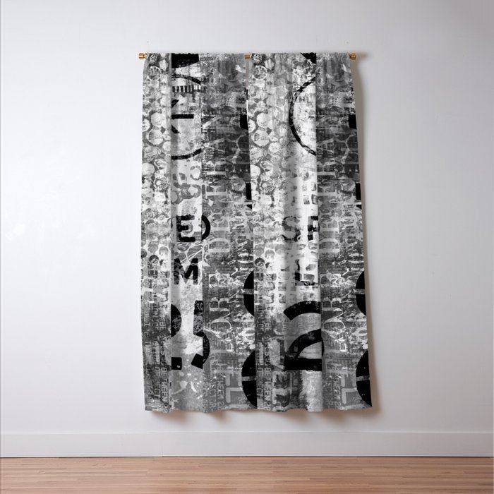 Urban Street Art Numbers And Text Fragments Window Curtain Gallery Image 3