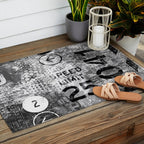 Urban Street Art Numbers And Text Fragments Outdoor Rug Gallery Image 2