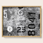 Urban Street Art Numbers And Text Fragments Serving Tray Gallery Image 1