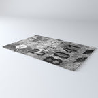 Urban Street Art Numbers And Text Fragments Rug Gallery Image 3