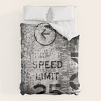 Urban Street Art Numbers And Text Fragments Duvet Cover Gallery Image 6