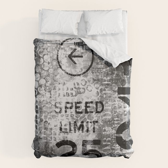 Urban Street Art Numbers And Text Fragments Duvet Cover Gallery Image 6