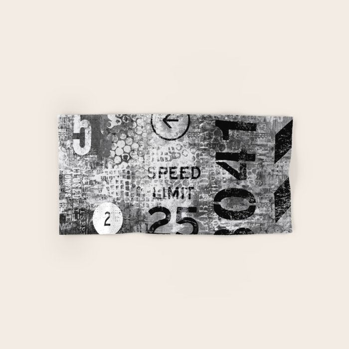 Urban Street Art Numbers And Text Fragments Bath Towel Gallery Image 1