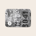 Urban Street Art Numbers And Text Fragments Bath Mat Gallery Image 1