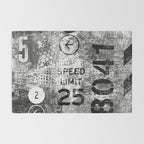 Urban Street Art Numbers And Text Fragments Rug Gallery Image 2
