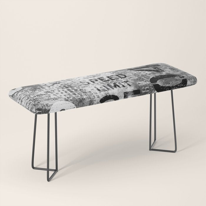 Urban Street Art Numbers And Text Fragments Bench Gallery Image 1