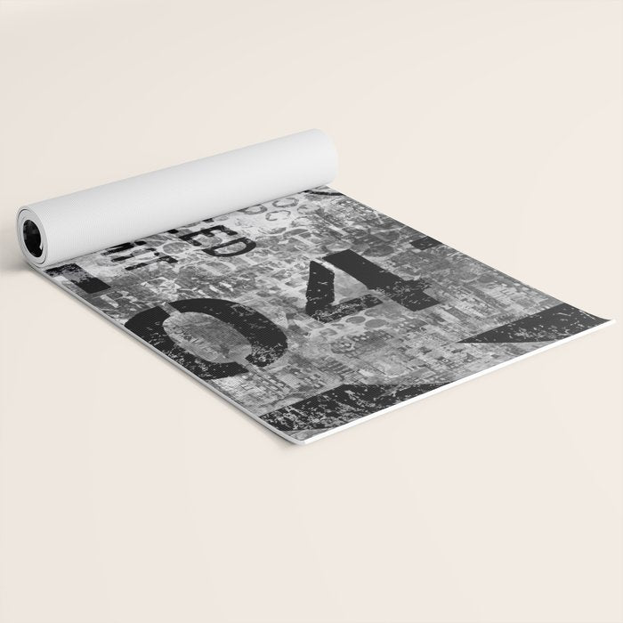 Urban Street Art Numbers And Text Fragments Yoga Mat Gallery Image 2