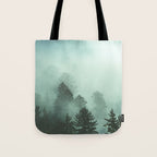 Magnificent Morning - Foggy Redwood Forest Nature Photography Tote Bag Gallery Image 1