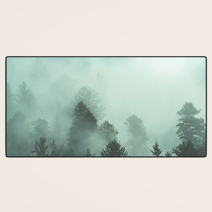 Magnificent Morning - Foggy Redwood Forest Nature Photography Desk Mat Gallery Image 3