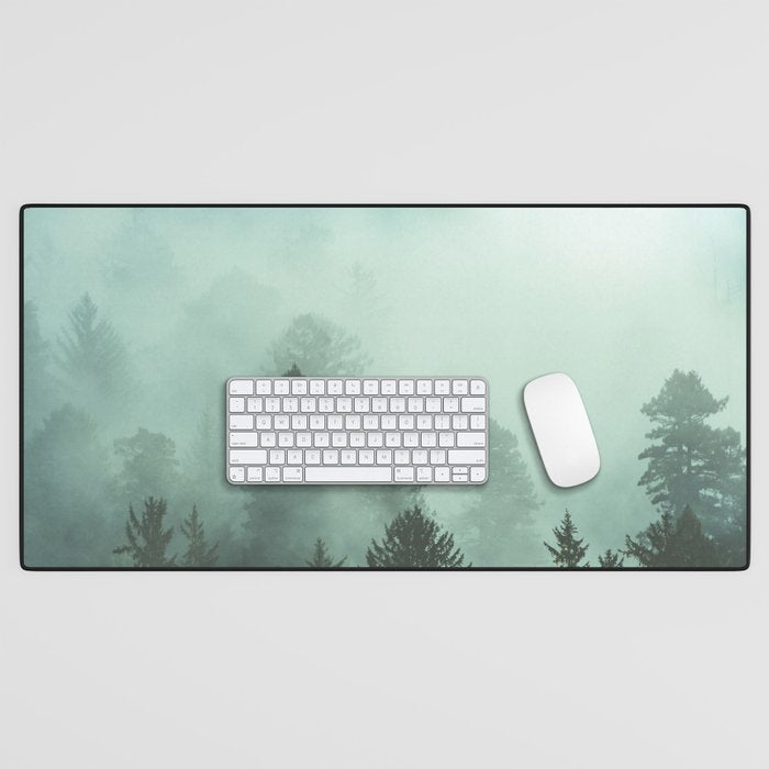Magnificent Morning - Foggy Redwood Forest Nature Photography Desk Mat Gallery Image 1