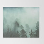 Magnificent Morning - Foggy Redwood Forest Nature Photography Throw Blanket Gallery Image 2