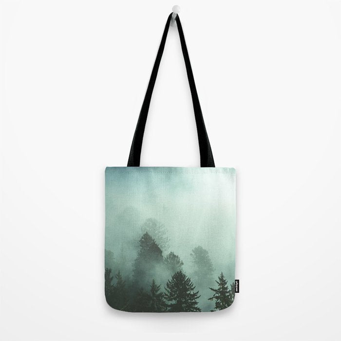 Magnificent Morning - Foggy Redwood Forest Nature Photography Tote Bag Gallery Image 2
