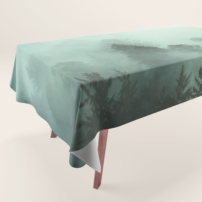 Magnificent Morning - Foggy Redwood Forest Nature Photography Tablecloth Gallery Image 1