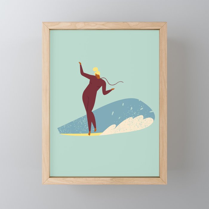 Surf girl Mini Art Print Gallery Image 1