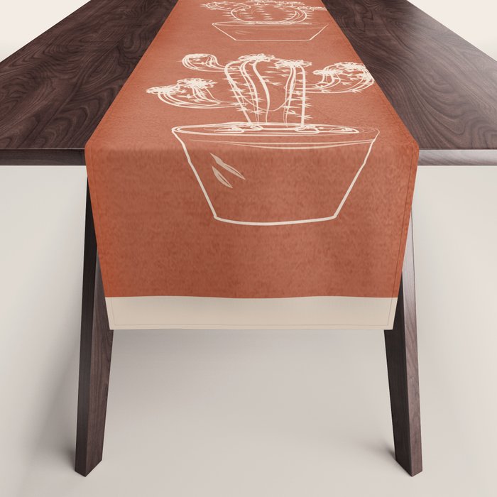Minimalist Cactus Art 1 Table Runner Gallery Image 1