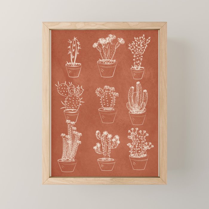 Minimalist Cactus Art 1 Mini Art Print Gallery Image 1