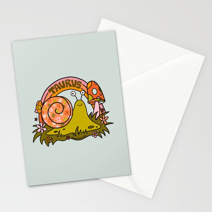 Taurus Snail Stationery Card Gallery Image 2