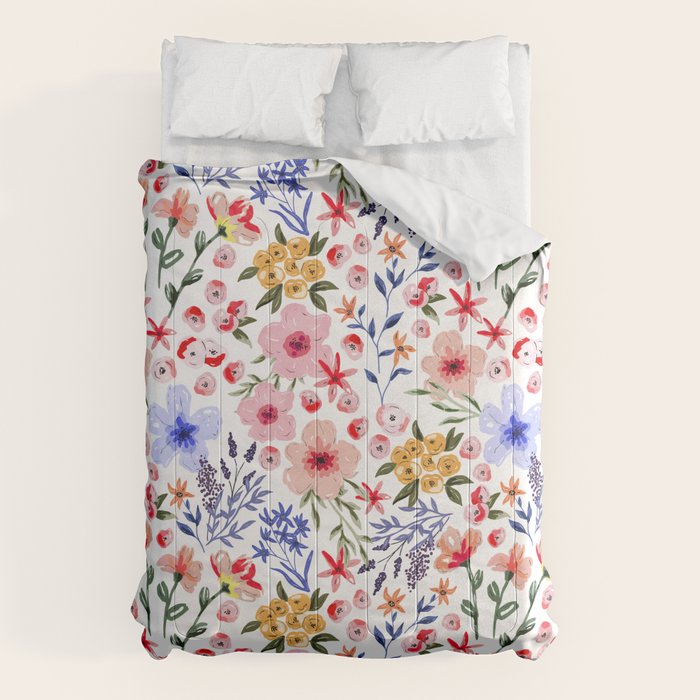 Simple colorful flowery meadow Comforter Gallery Image 1