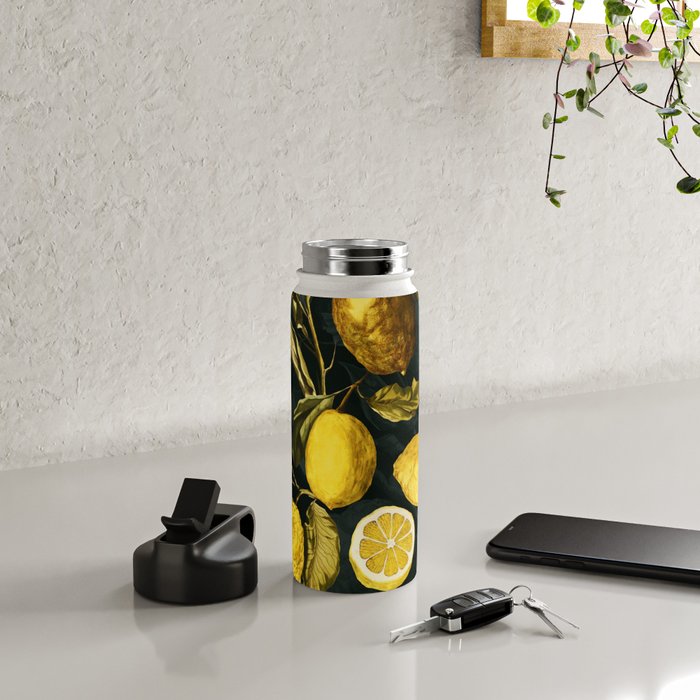Lemon and Leaf Pattern V Water Bottle Gallery Image 5