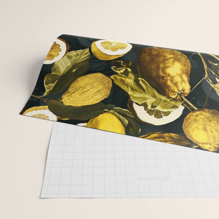 Lemon and Leaf Pattern V Wrapping Paper Gallery Image 2