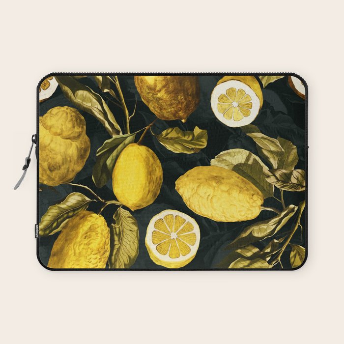 Lemon and Leaf Pattern V Laptop Sleeve Gallery Image 1