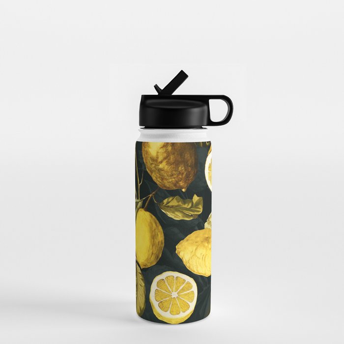Lemon and Leaf Pattern V Water Bottle Gallery Image 1