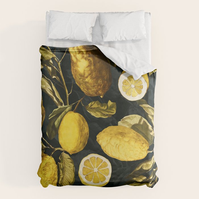Lemon and Leaf Pattern V Duvet Cover Gallery Image 1