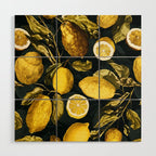 Lemon and Leaf Pattern V Wood Wall Art Gallery Image 1