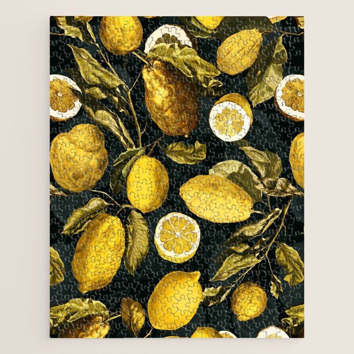 Lemon and Leaf Pattern V Jigsaw Puzzle Gallery Image 1