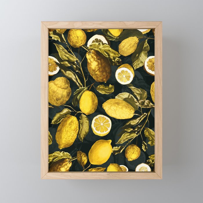 Lemon and Leaf Pattern V Mini Art Print Gallery Image 1