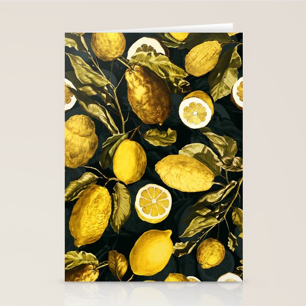 Lemon and Leaf Pattern V Stationery Card Gallery Image 1