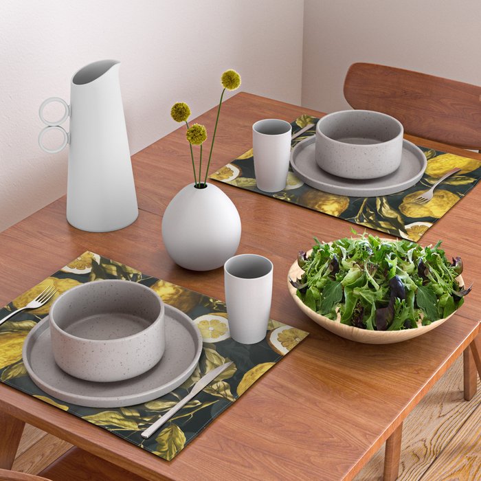 Lemon and Leaf Pattern V Placemat Gallery Image 2