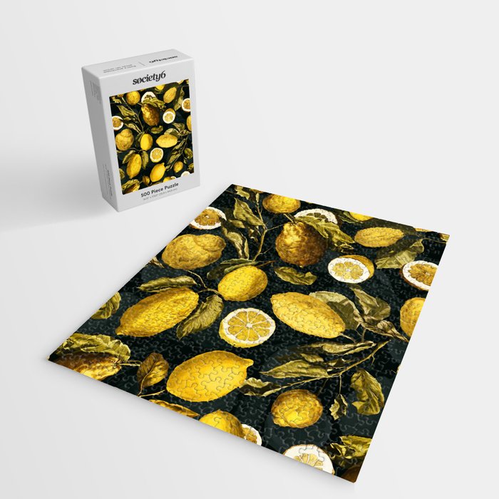 Lemon and Leaf Pattern V Jigsaw Puzzle Gallery Image 2