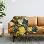 Lemon and Leaf Pattern V Throw Blanket Gallery Image 1