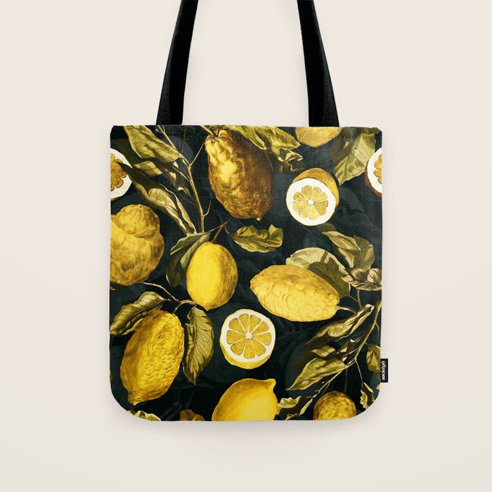 Lemon and Leaf Pattern V Tote Bag Gallery Image 1