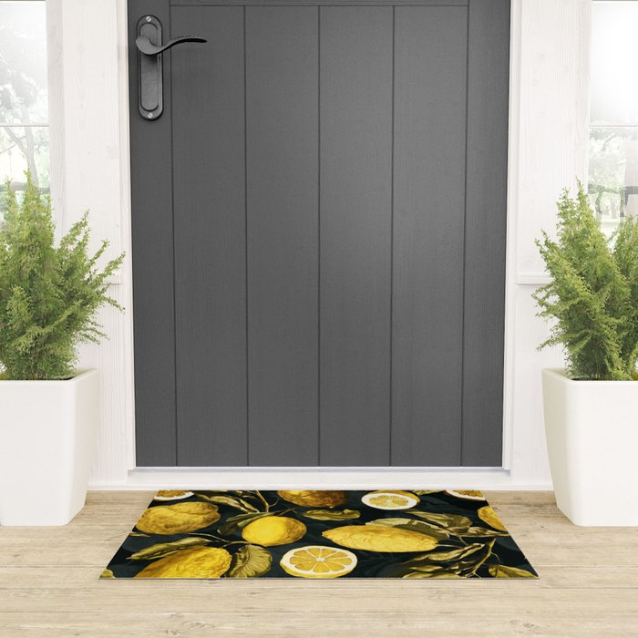 Lemon and Leaf Pattern V Welcome Mat Gallery Image 3