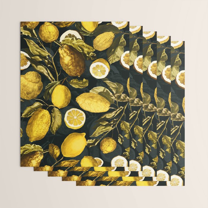 Lemon and Leaf Pattern V Wrapping Paper Gallery Image 3