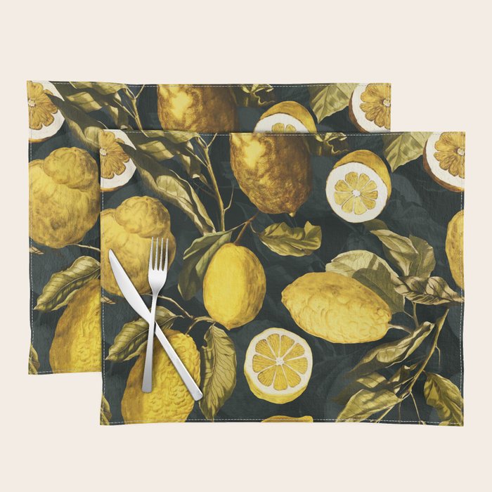 Lemon and Leaf Pattern V Placemat Gallery Image 1