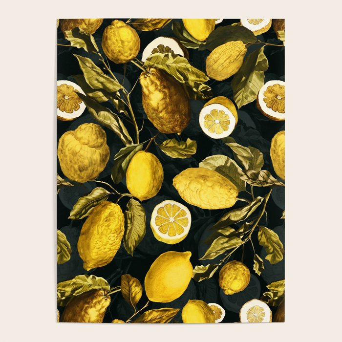 Lemon and Leaf Pattern V Poster Gallery Image 4