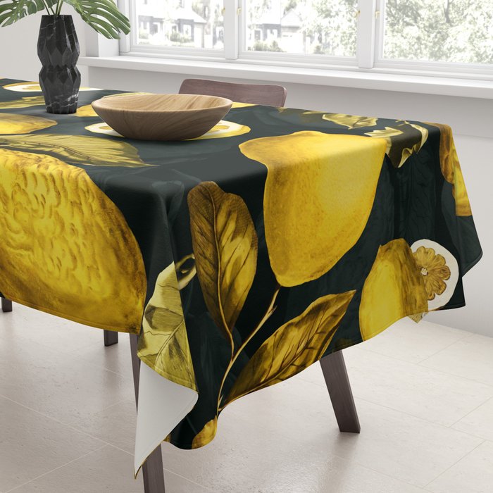 Lemon and Leaf Pattern V Tablecloth Gallery Image 3
