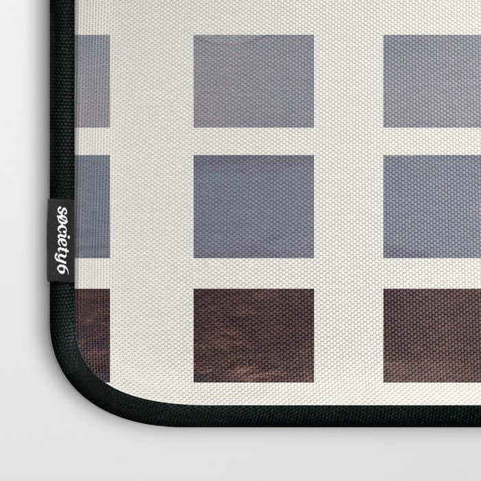 Grey Taupe Watercolor Gouache Geometric Square Matrix Pattern Laptop Sleeve Gallery Image 3