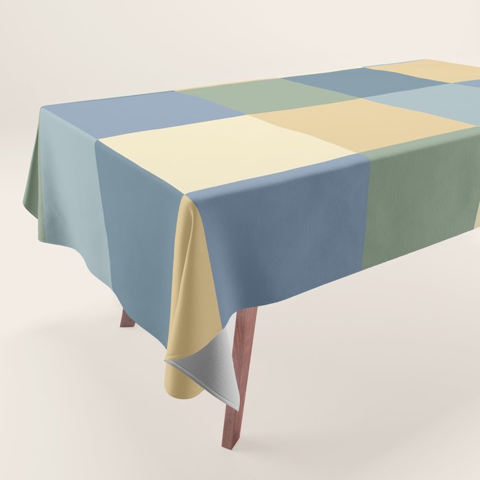 Bold Natural Checks Pattern - Large VIII Tablecloth Gallery Image 1