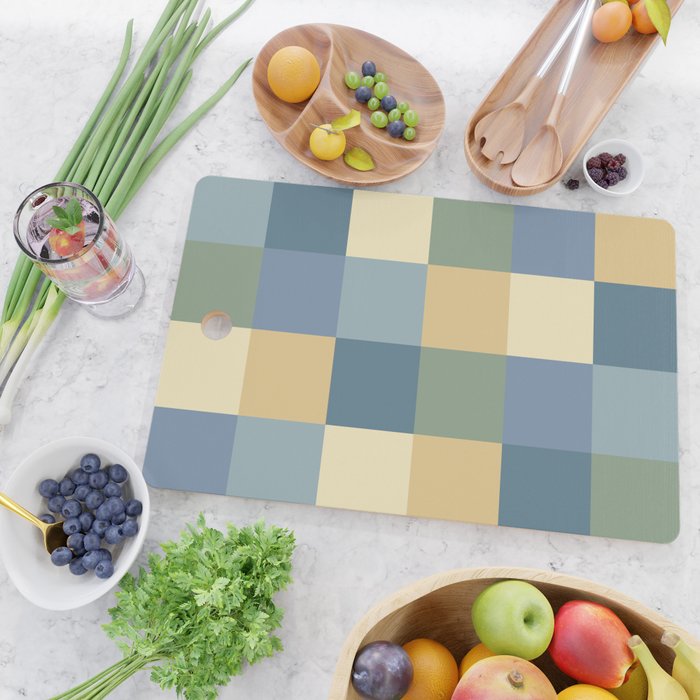 Bold Natural Checks Pattern - Large VIII Cutting Board Gallery Image 2