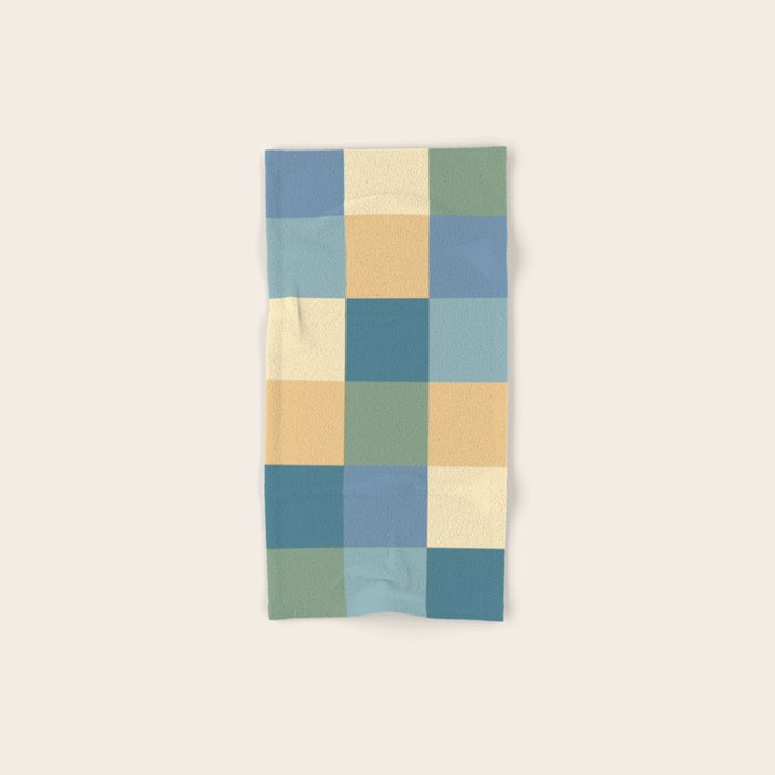 Bold Natural Checks Pattern - Large VIII Bath Towel Gallery Image 1