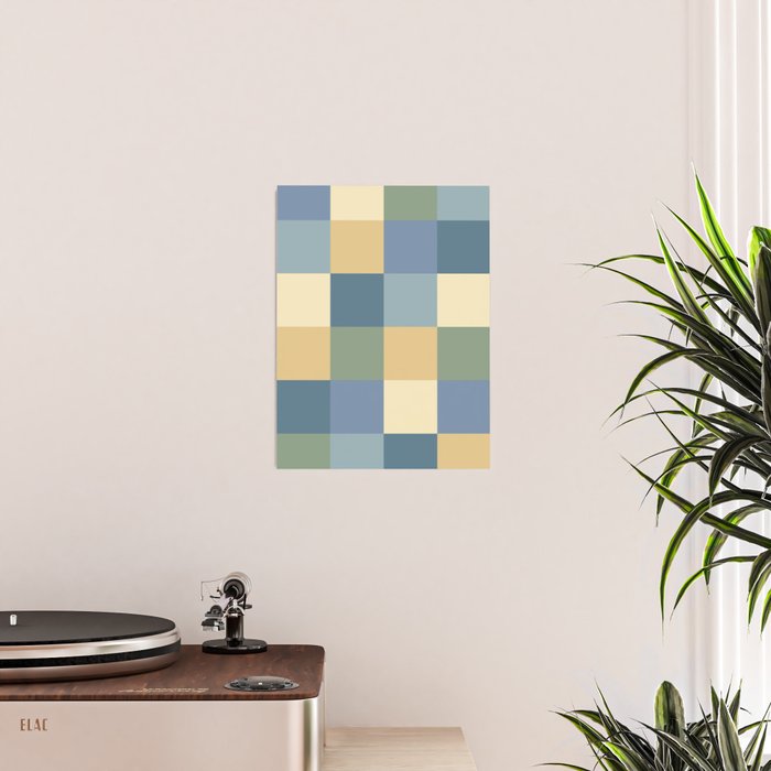 Bold Natural Checks Pattern - Large VIII Poster Gallery Image 2
