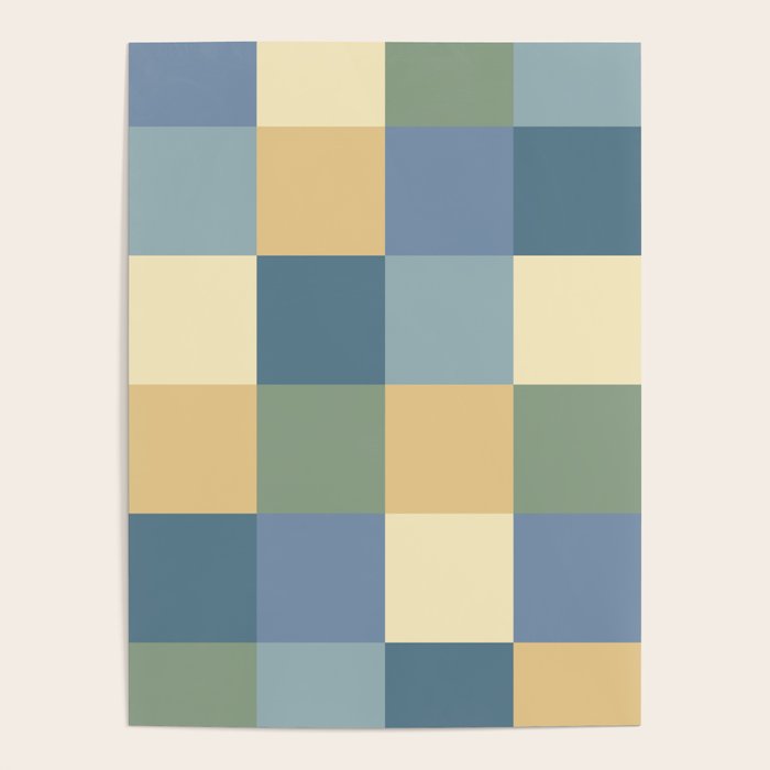 Bold Natural Checks Pattern - Large VIII Poster Gallery Image 4