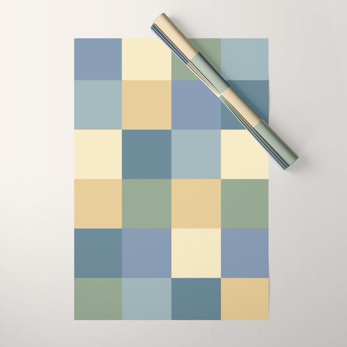 Bold Natural Checks Pattern - Large VIII Wrapping Paper Gallery Image 1