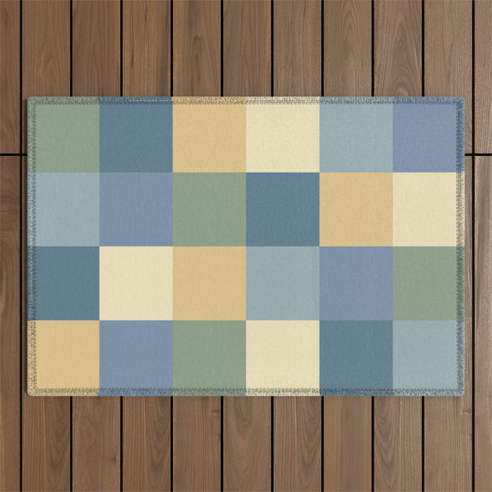 Bold Natural Checks Pattern - Large VIII Outdoor Rug Gallery Image 1