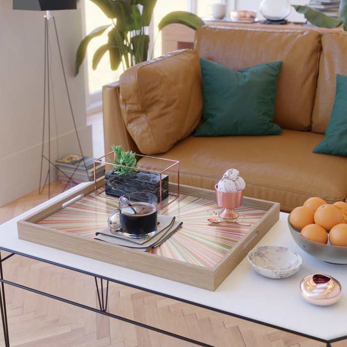 Abstract Pink Bloom Serving Tray Gallery Image 2